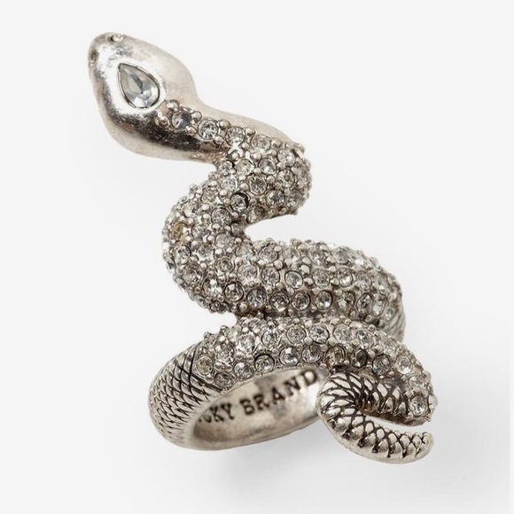Lucky Brand Jewelry - NWOT Lucky Brand Silver Pavé Snake Ring 6.5/7